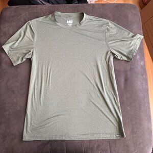 REI Co-Op Mens Gray Short Sleeve Crewneck Active T-Shirt Medium 92% Polyester 8%